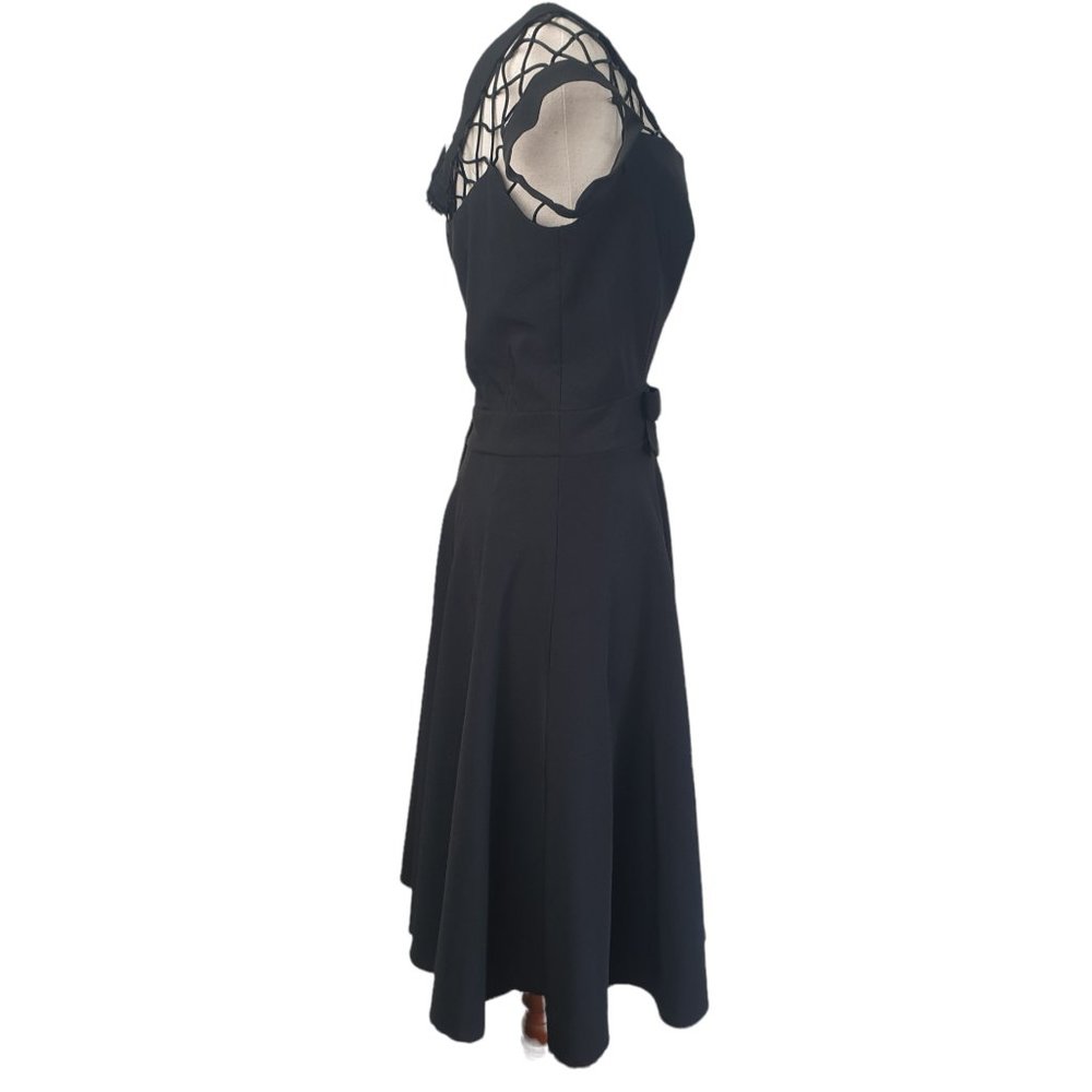 Tatyana | Size L | Black Designer Fit & Flare 50s Vintage Style Dress - Picture 8 of 13